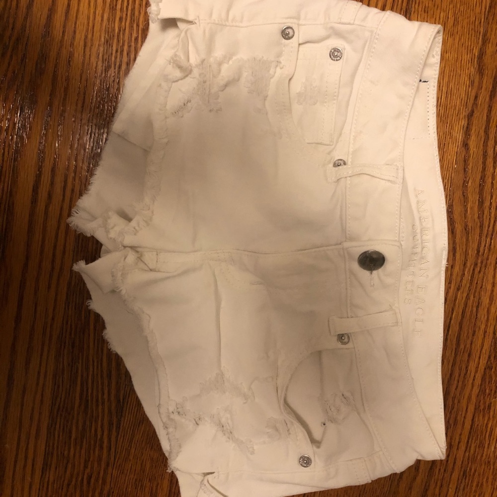 American Eagle White denim shorts